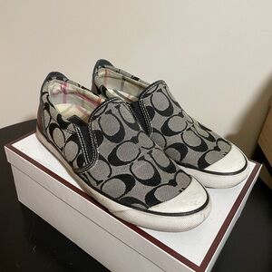 Coach Black and White Slip-On Sneakers